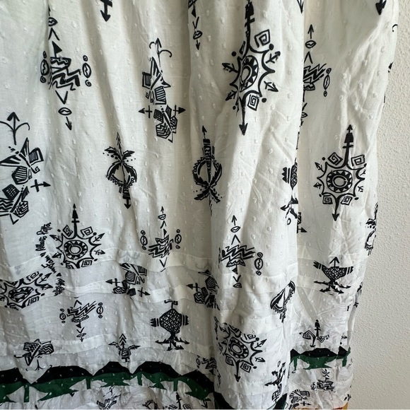 FARM Rio Black and White Midi Dress with Green and Gold Accents - Picture 6 of 8